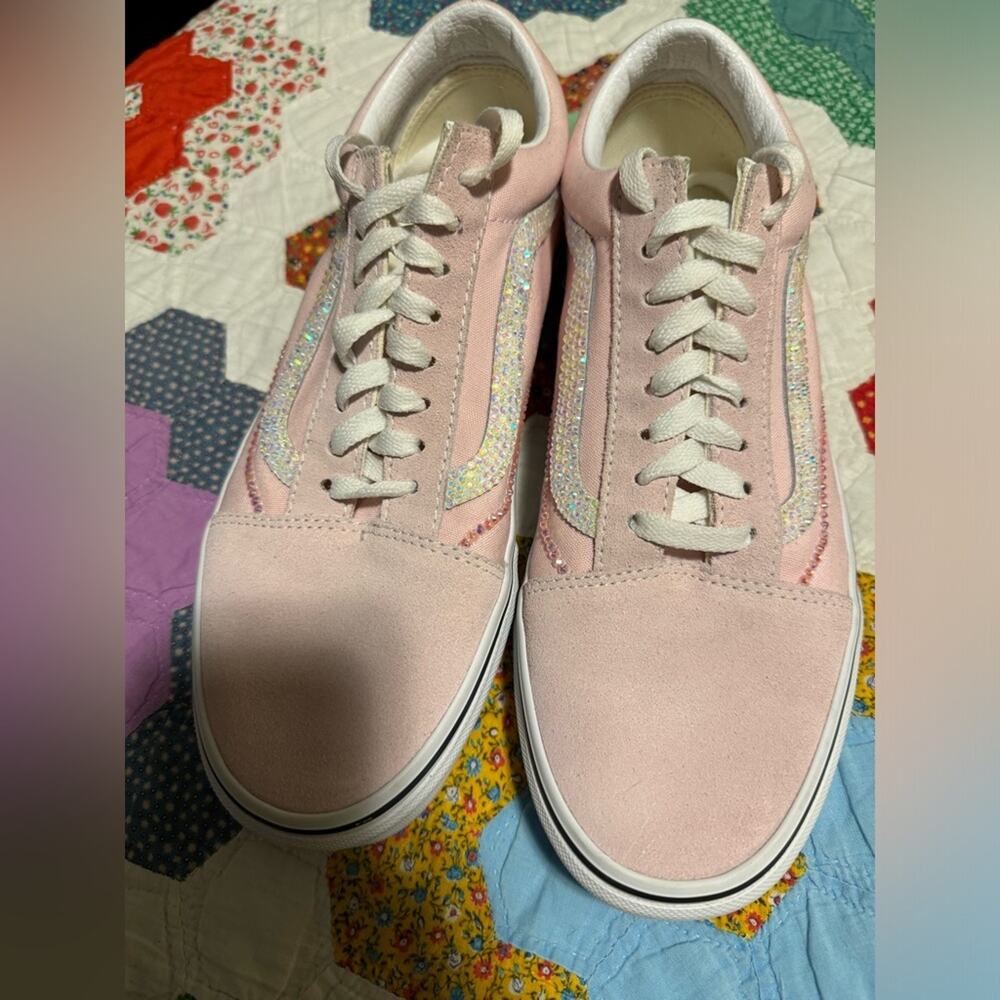 Custom Blinged Old Skool Vans - Pink & Crystal